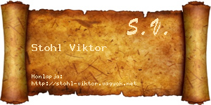 Stohl Viktor névjegykártya